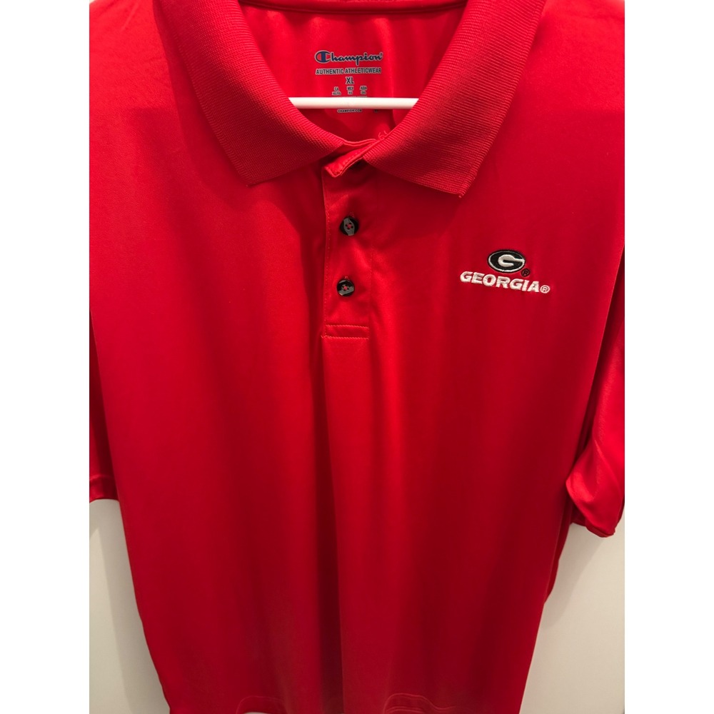 Champion Men's Red Georgia Bulldogs Golf Polo Shirt‎ Size XL
